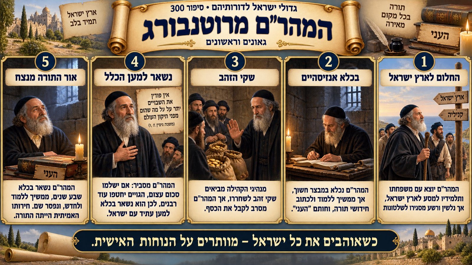 תמונת סיכום — גאונים וראשונים: המהר"ם מרוטנבורג